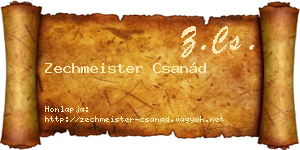 Zechmeister Csanád névjegykártya